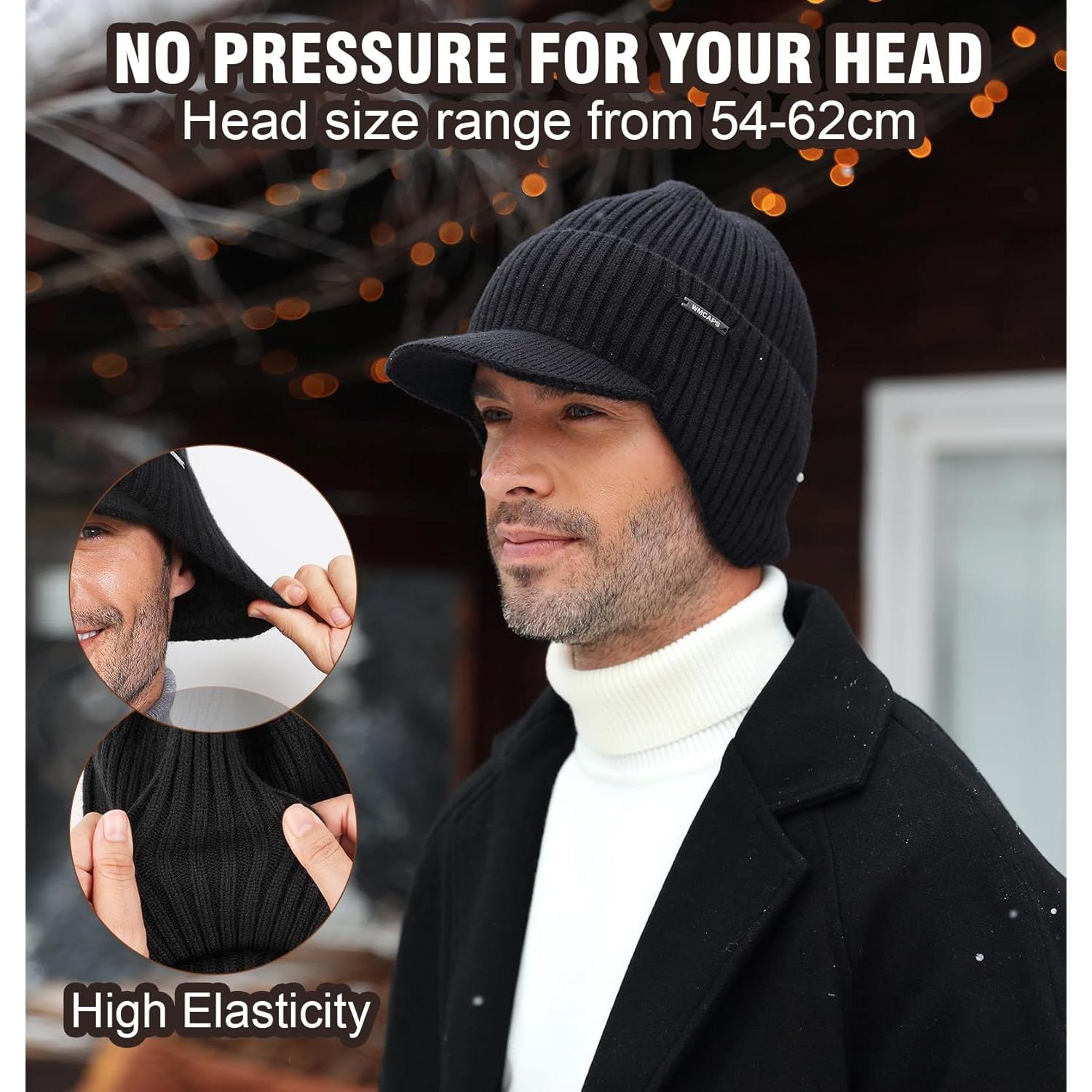 Gorro de Invierno Wmcaps con Visera y Orejeras - Marrón