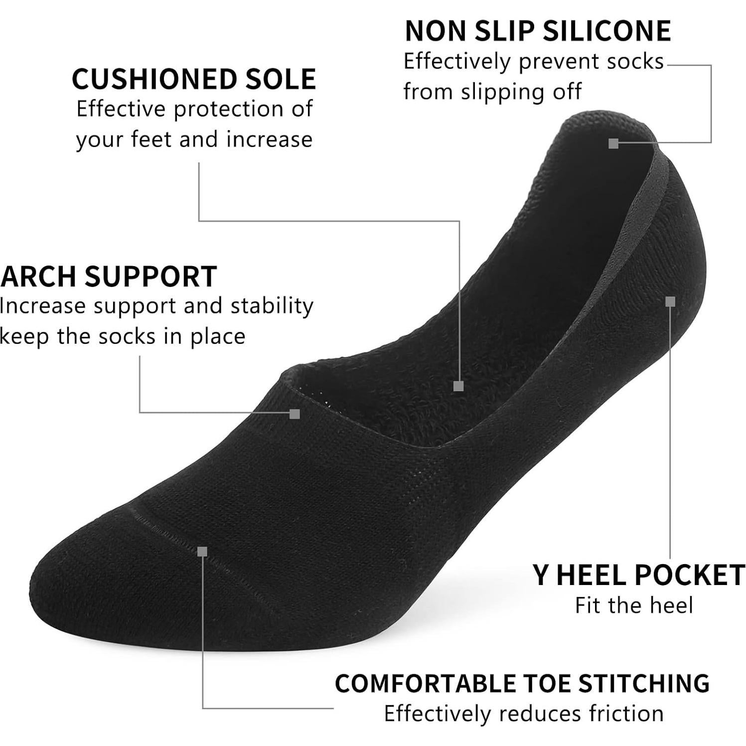 Calcetines No Show Leotruny 6 Pares Unisex Antideslizantes