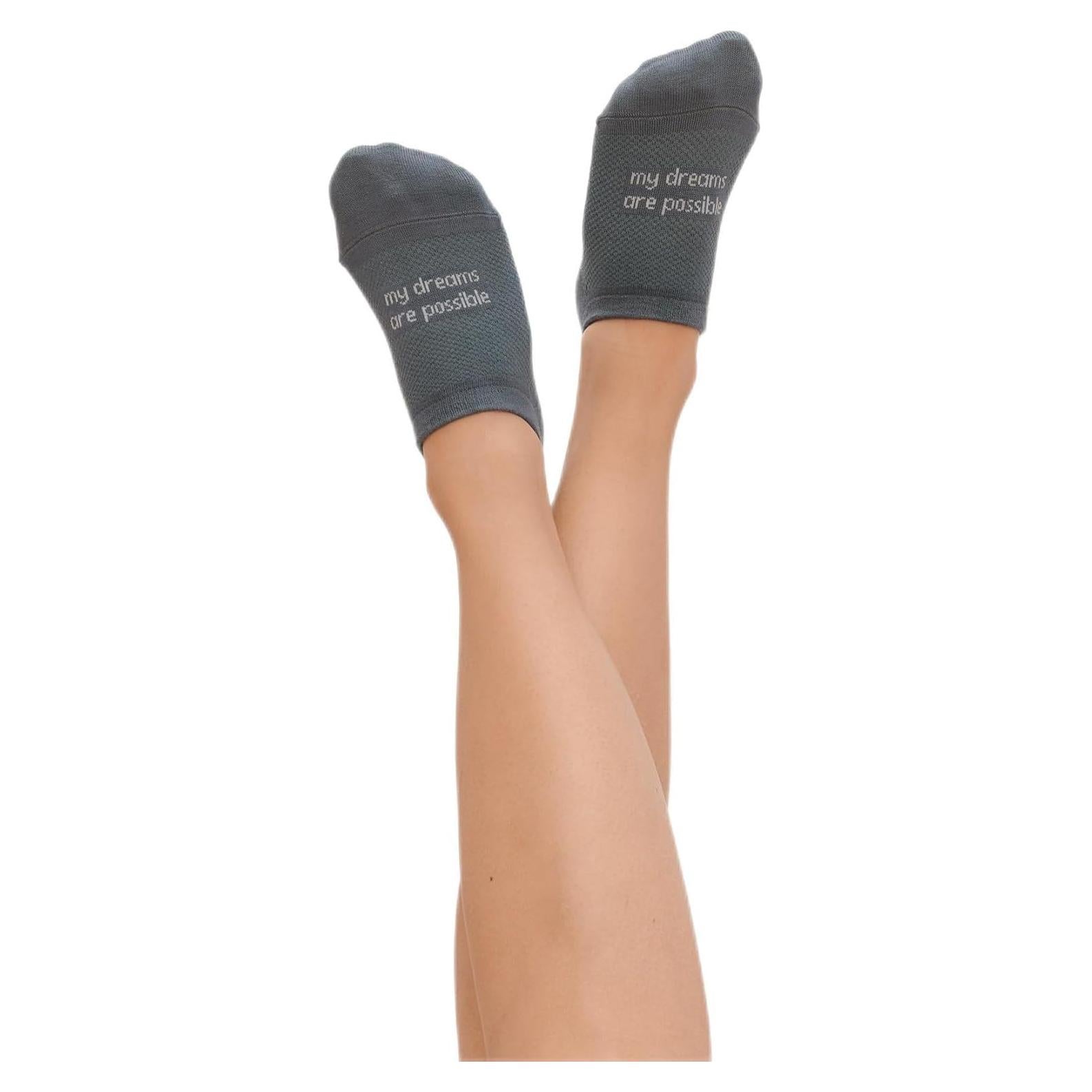 Calcetines No Show Antideslizantes Bam&bü - Paquete de 4 pares - Gris