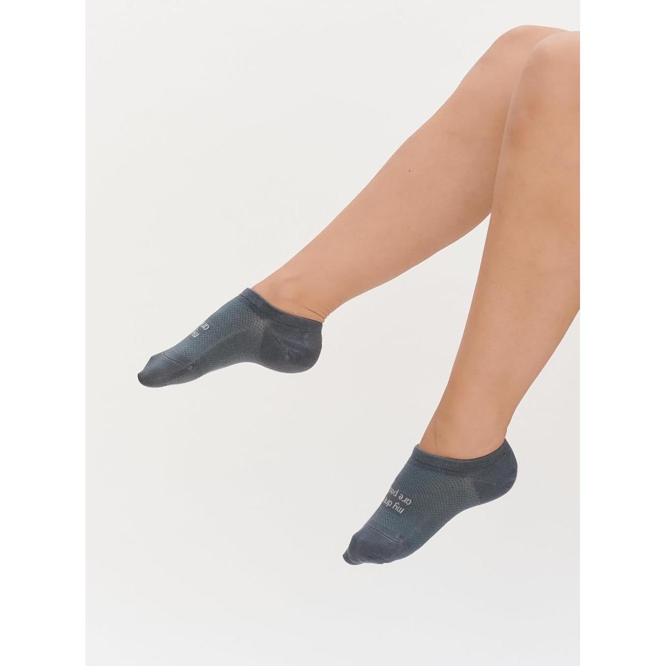 Calcetines No Show Antideslizantes Bam&bü - Paquete de 4 pares - Gris