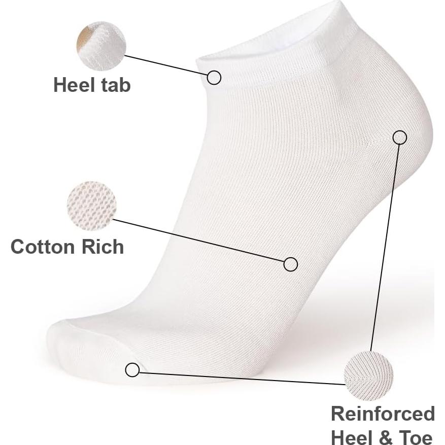 Calcetines Cortos Unisex EnerWear Coolmax 24 Pares Algodón