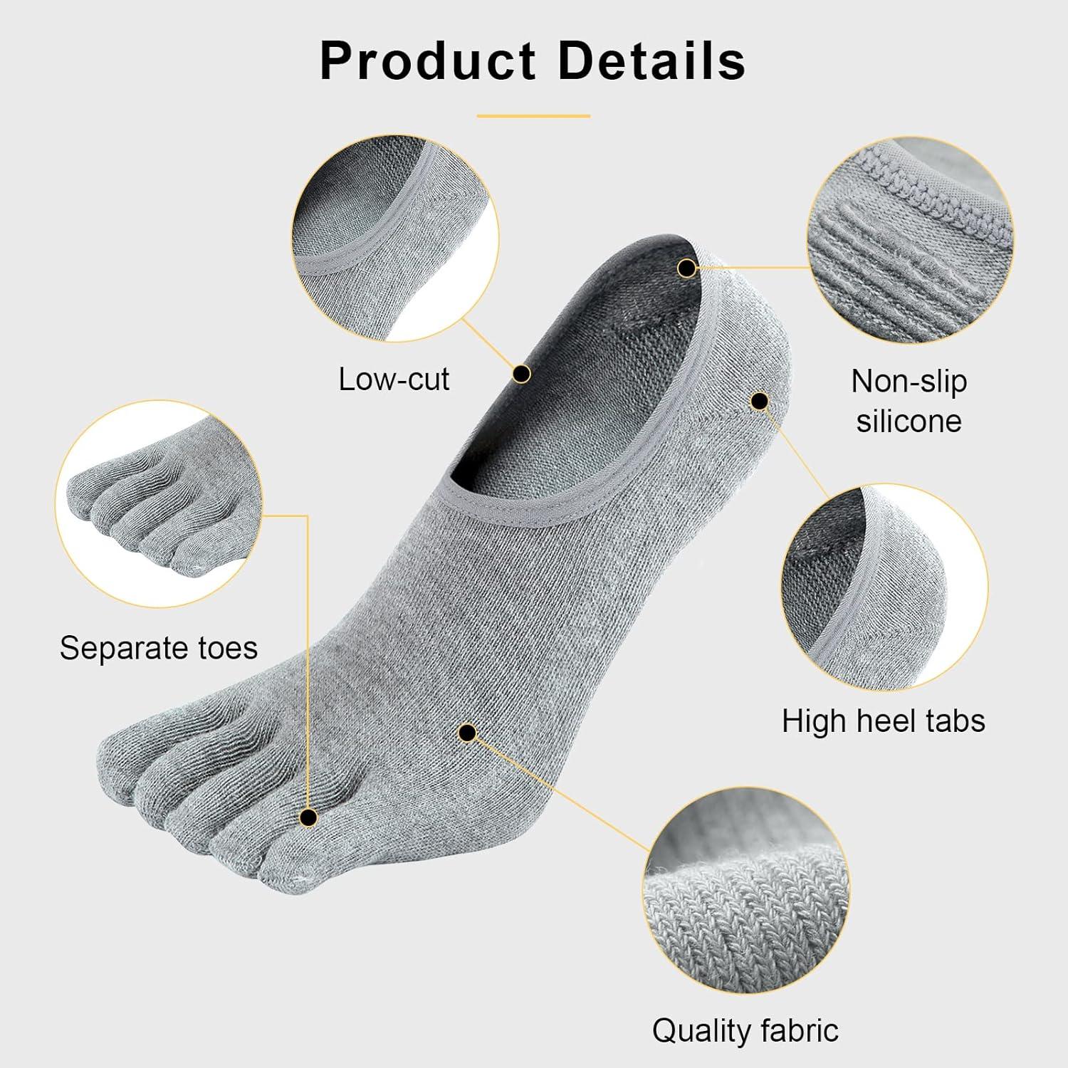 Calcetines Invisibles para Dedos ZAKASA Hombre 4 Pares Multicolor