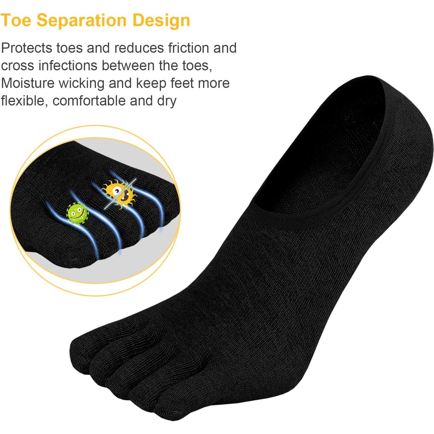 Calcetines Invisibles para Dedos ZAKASA Hombre 4 Pares Multicolor