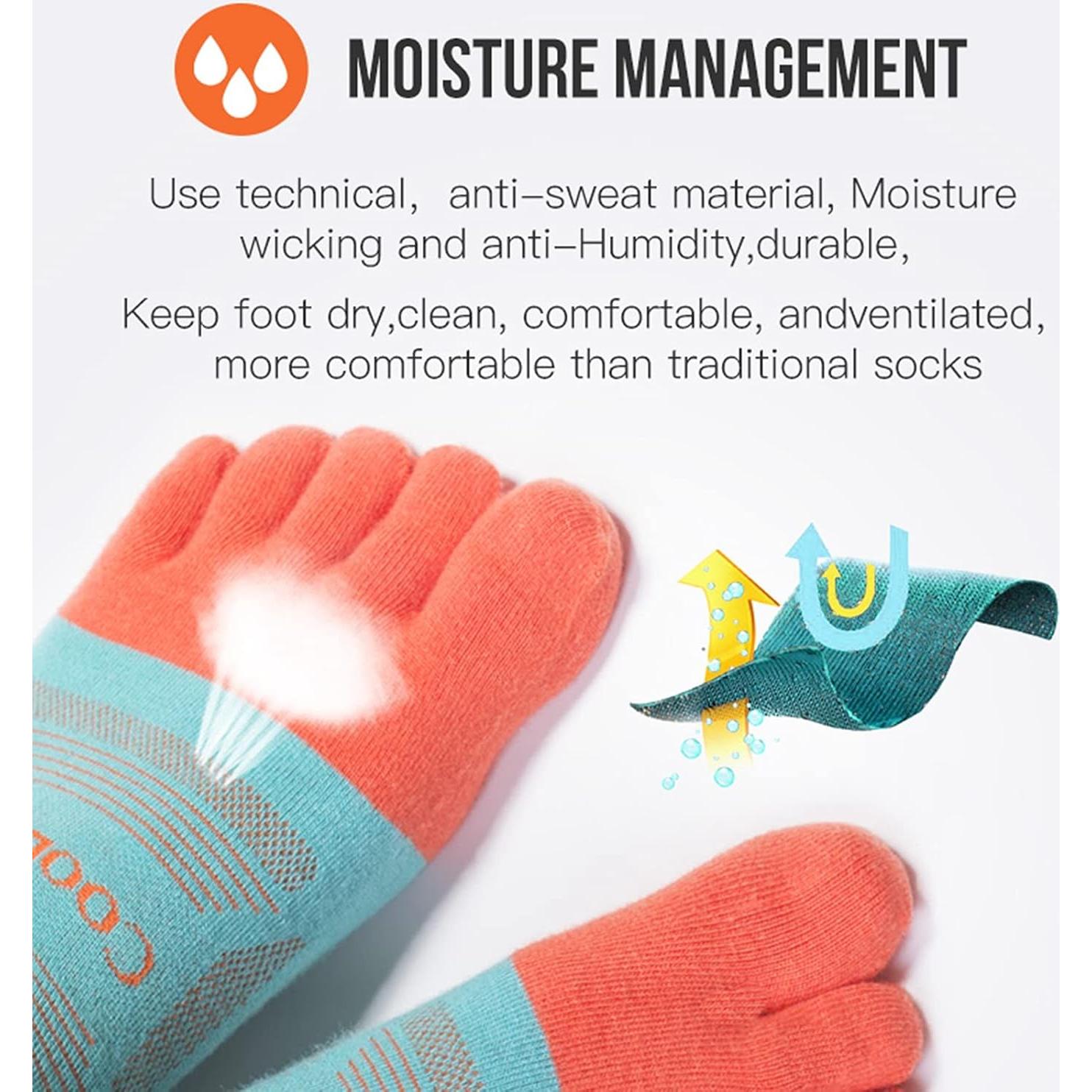 AONIJIE 3 Paquetes de Calcetines Deportivos de Cinco Dedos Unisex