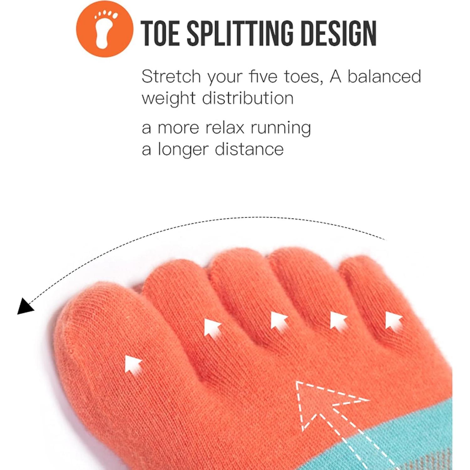 AONIJIE 3 Paquetes de Calcetines Deportivos de Cinco Dedos Unisex