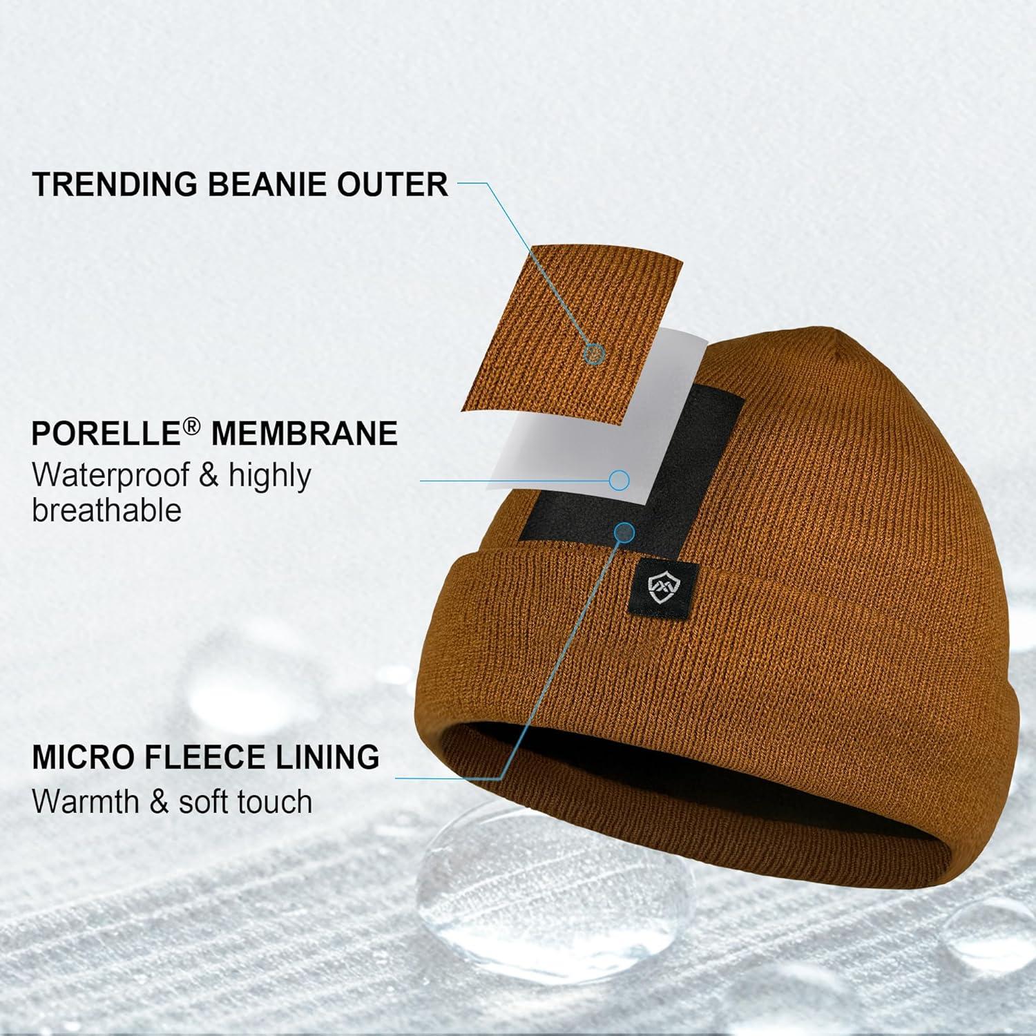 Gorro Impermeable DexShell Unisex Térmico Invierno Marrón