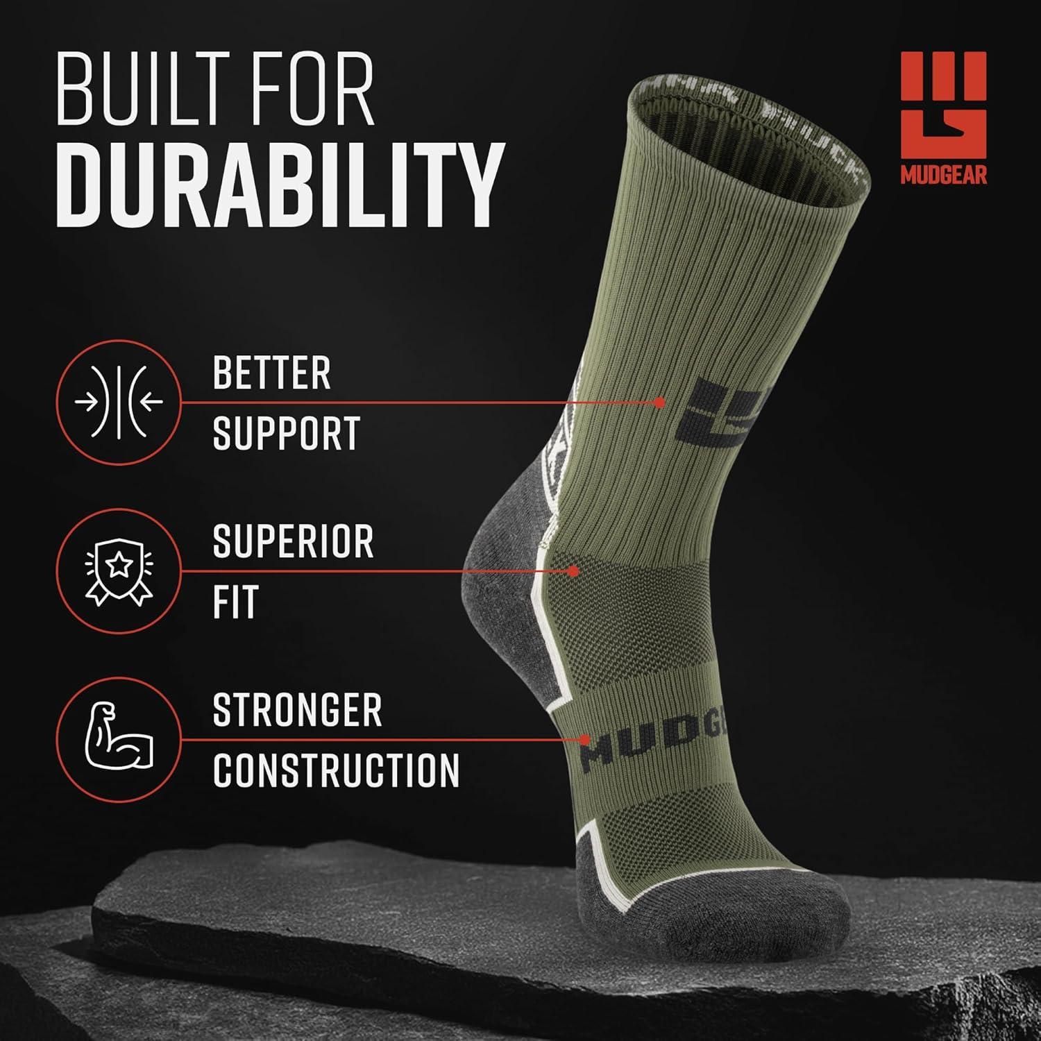 Calcetines Tácticos MudGear de Lana Merino para Senderismo