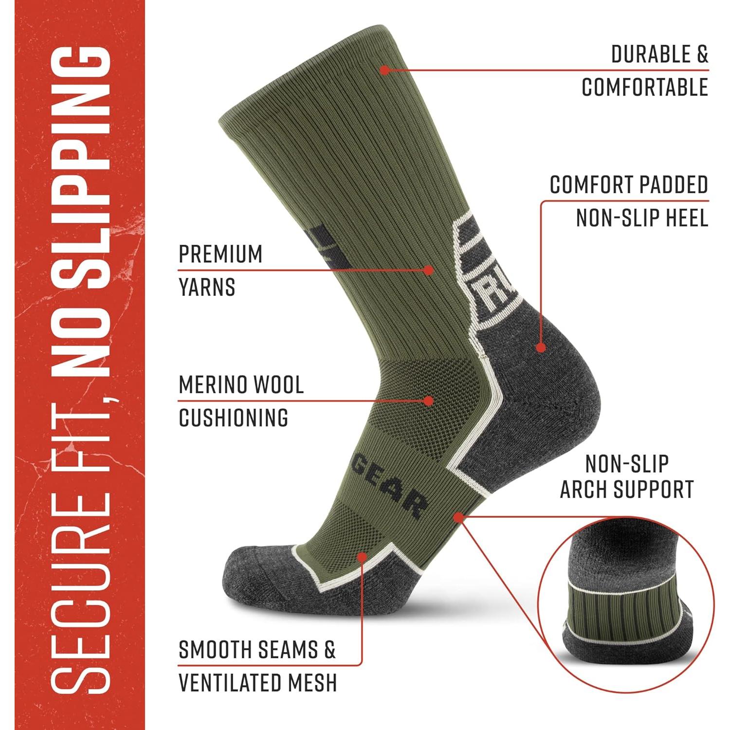 Calcetines Tácticos MudGear de Lana Merino para Senderismo