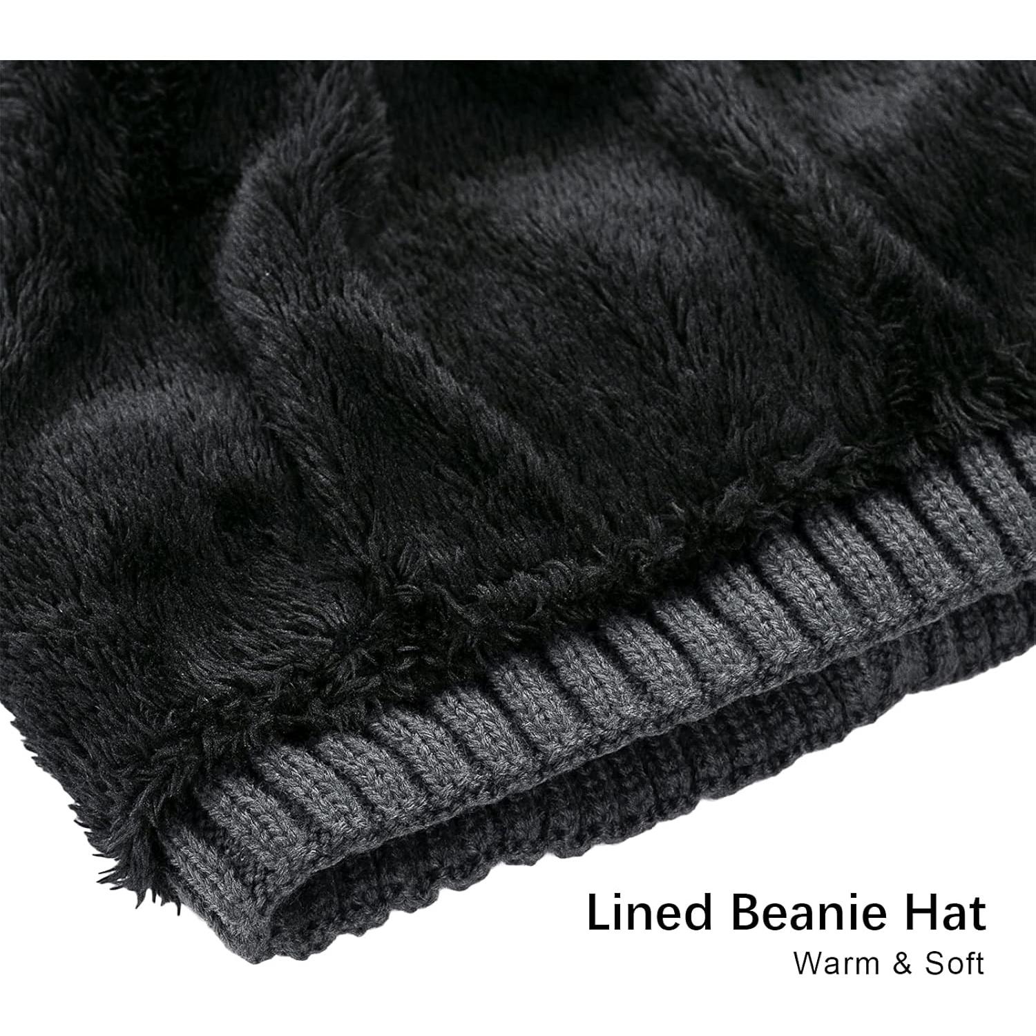 Gorro de Invierno Forrado Vgogfly para Hombre Gris Oscuro