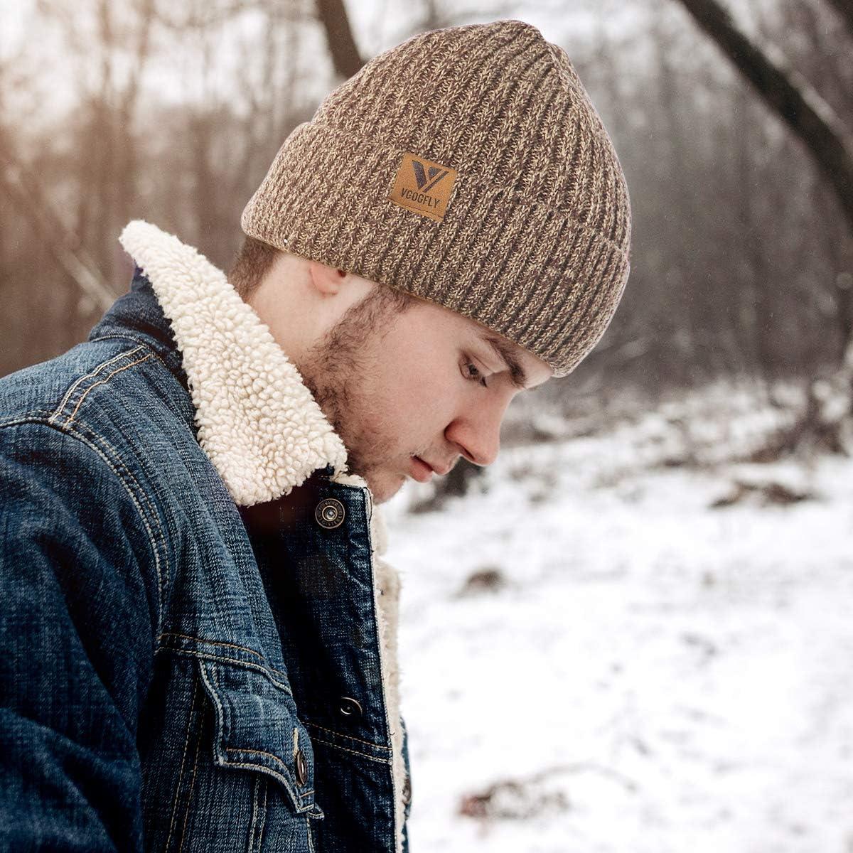 Gorro de Invierno Forrado Vgogfly para Hombre Gris Oscuro