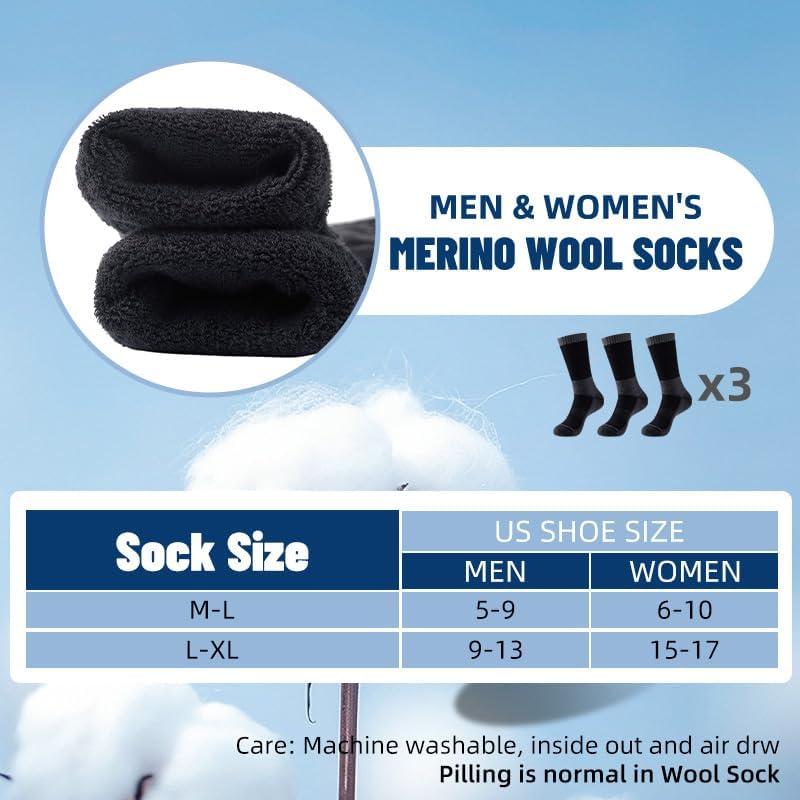 Calcetines Térmicos de Lana Merino Unisex - Paquete de 3
