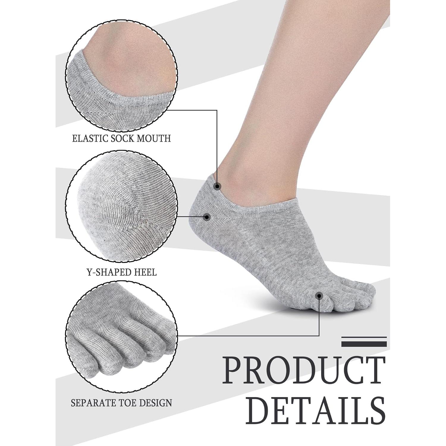 Calcetines de Dedo Bencailor 6 Pares Algodón Tobilleros Mujeres