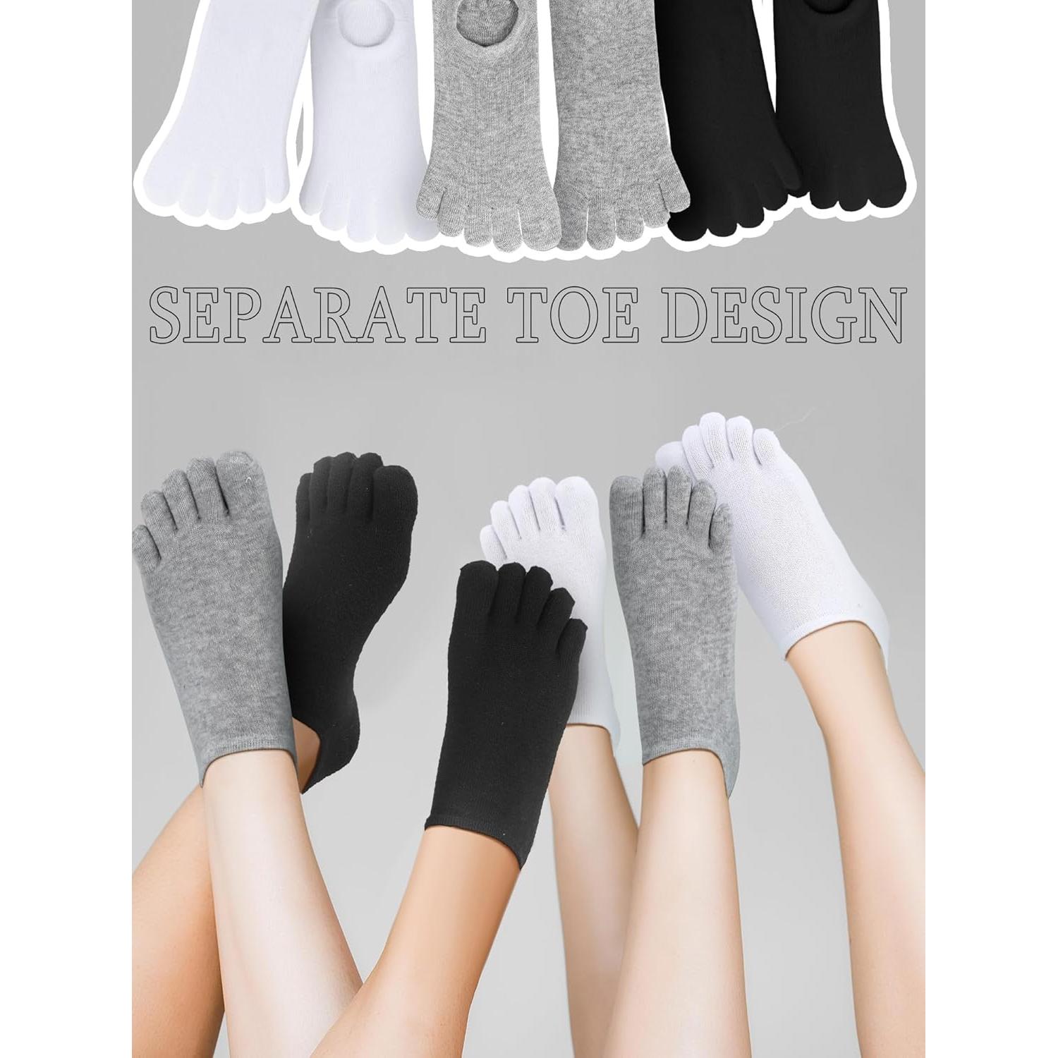 Calcetines de Dedo Bencailor 6 Pares Algodón Tobilleros Mujeres