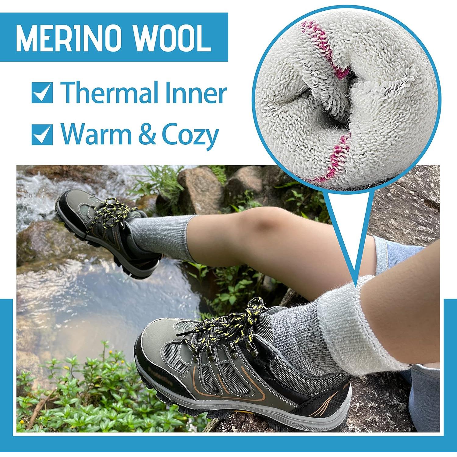 Calcetines térmicos de lana merino Anlisim para niños, 4 pares