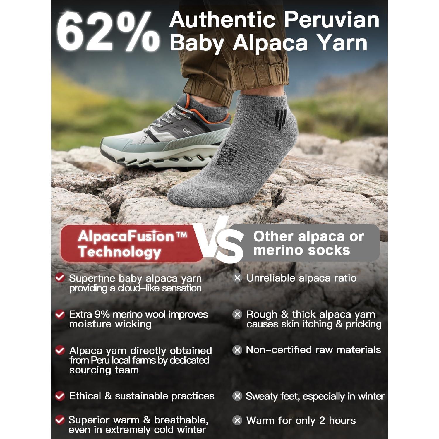 Calcetines de Tobillo de Alpaca Juclise - Transpirables y Antiblastrados