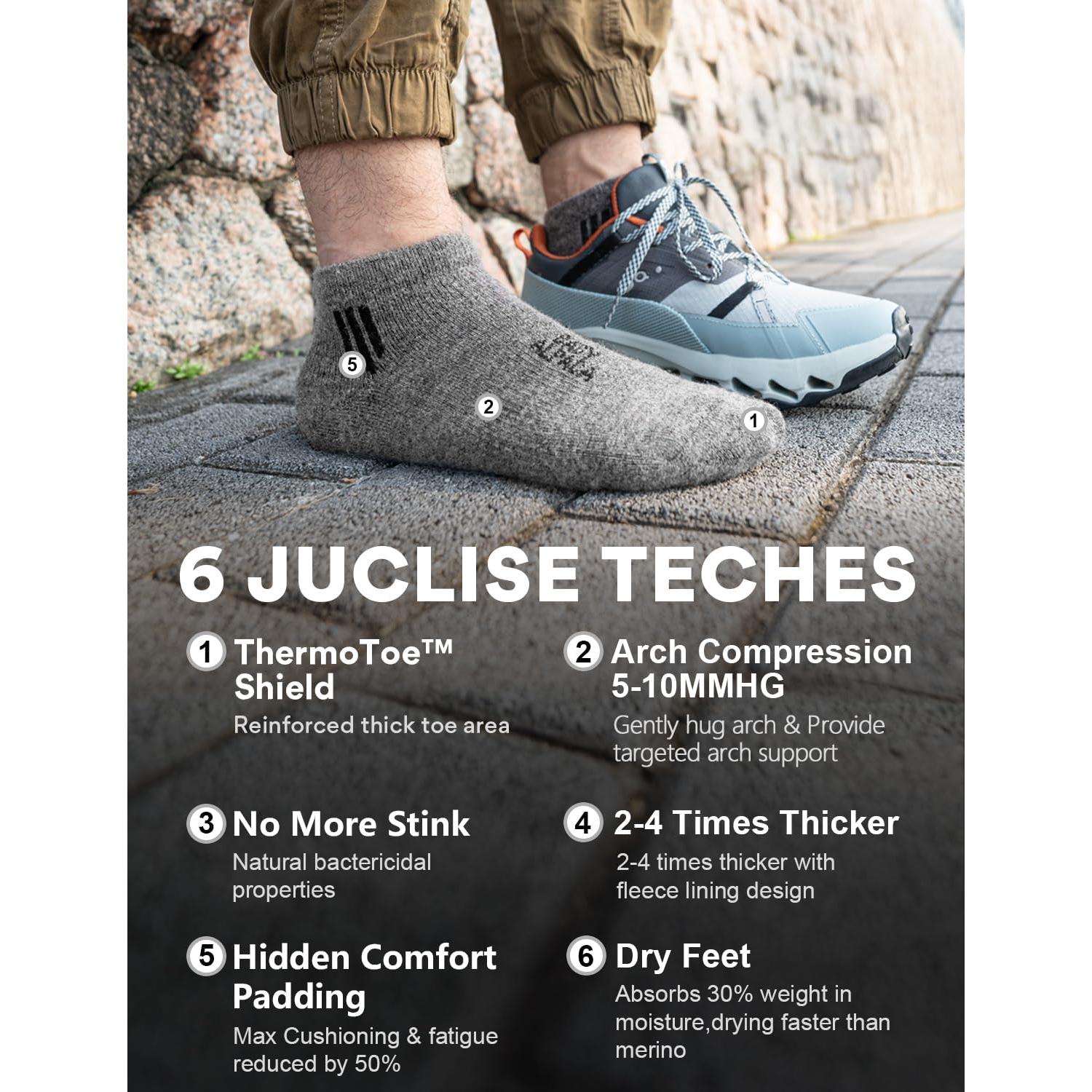 Calcetines de Tobillo de Alpaca Juclise - Transpirables y Antiblastrados