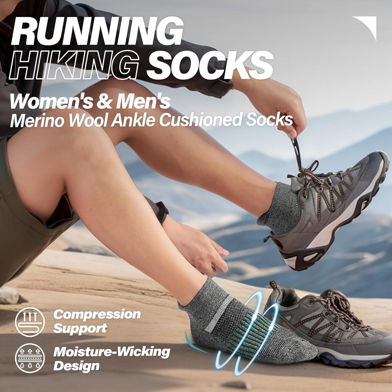 6 Pares Calcetines de Merino Anlisim para Correr y Senderismo