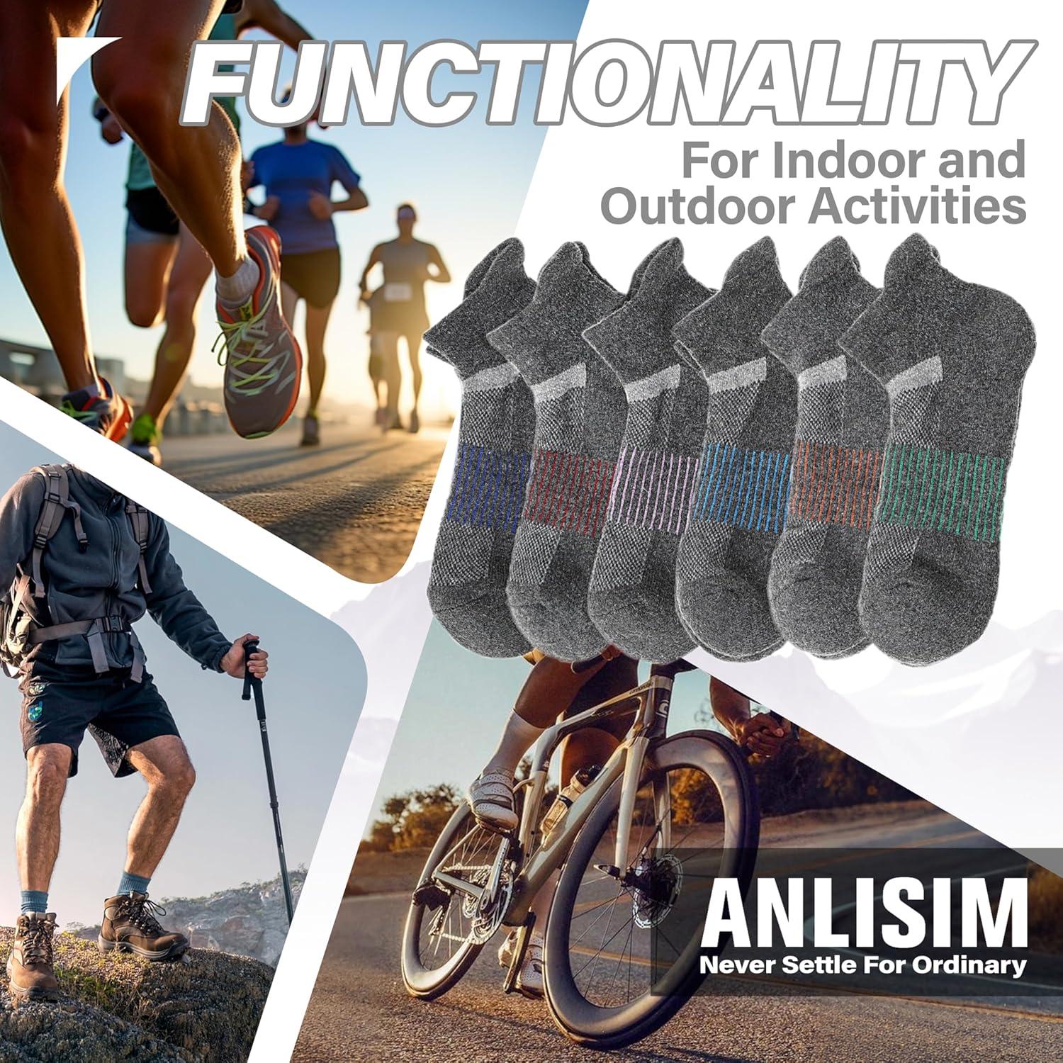 6 Pares Calcetines de Merino Anlisim para Correr y Senderismo