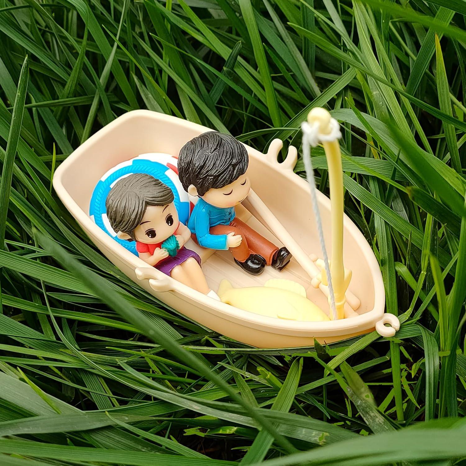 Decoración de Acuario Cyrading Barco Flotante 15x10 cm