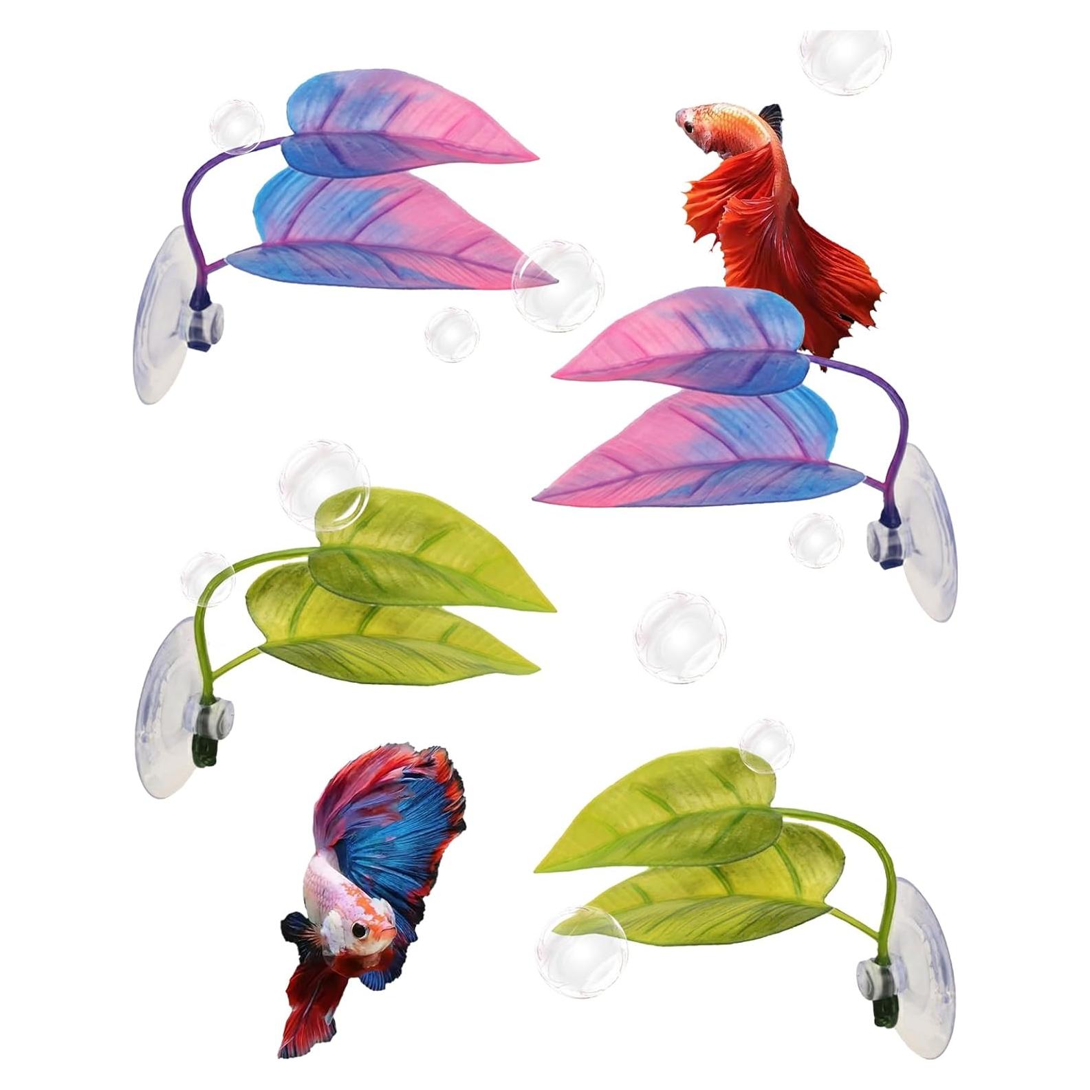 Hamaca de Hoja para Peces Betta Waaqkid 4PCS Accesorios Acuario
