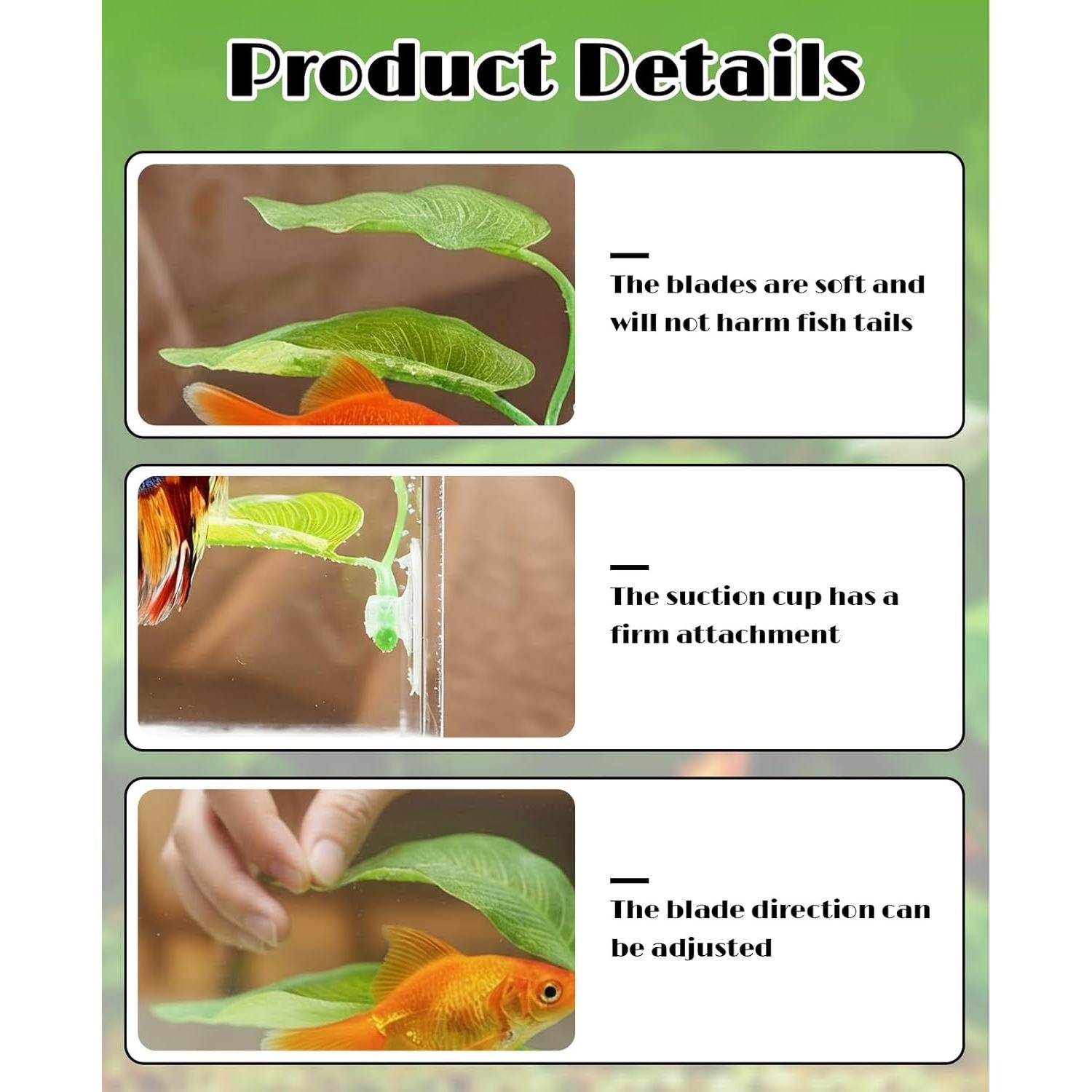 Hamaca de Hoja para Peces Betta Waaqkid 4PCS Accesorios Acuario