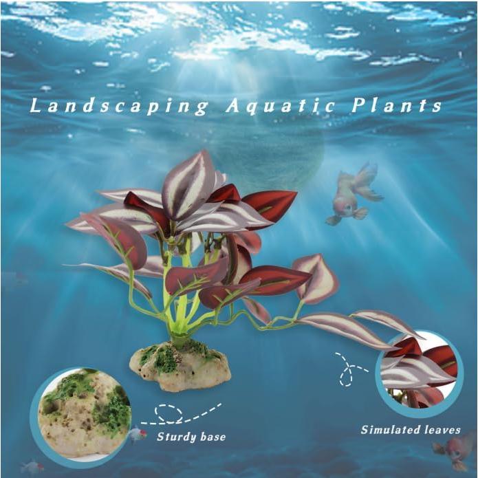 Decoración de Planta de Acuario WishLotus Púrpura 25cm