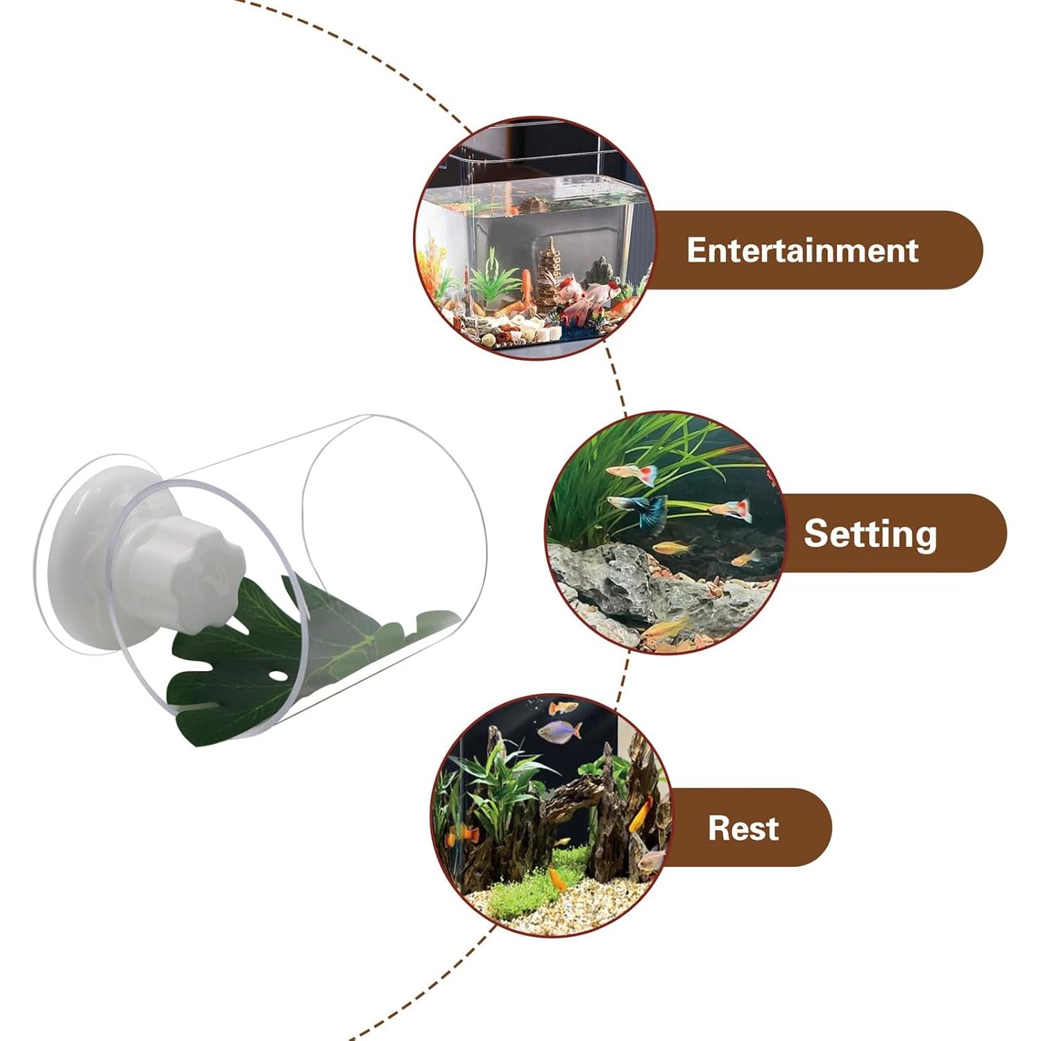 Juego de 2 Túneles Acrílicos para Peces Betta SnowTing