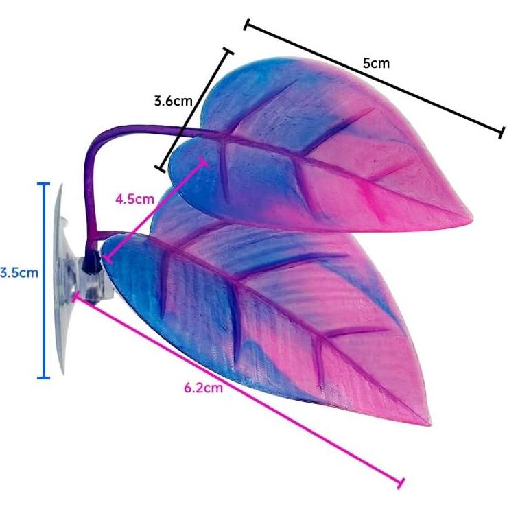 Hojas Artificiales para Acuario ZCZQC - 3 Piezas Rosa Púrpura