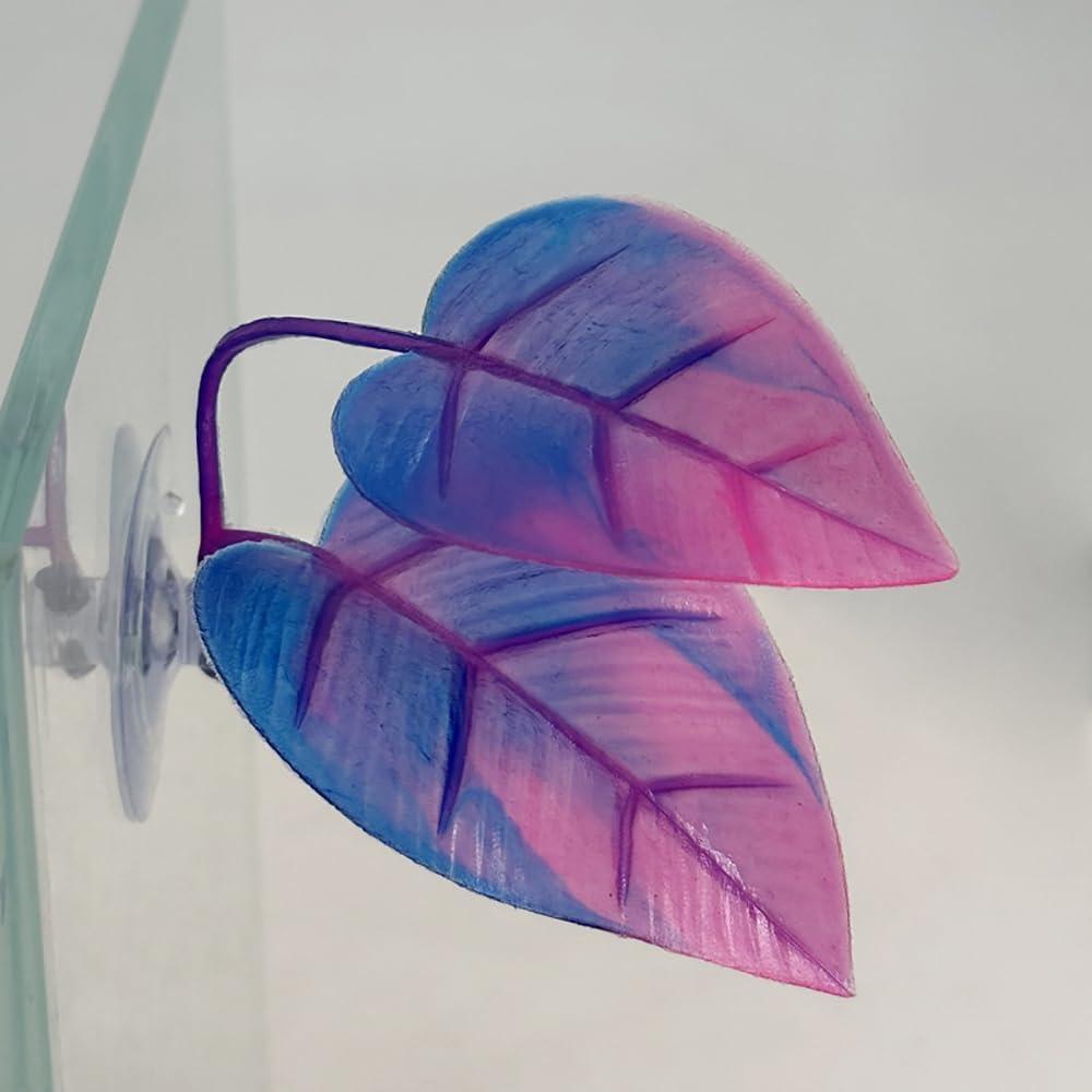 Hojas Artificiales para Acuario ZCZQC - 3 Piezas Rosa Púrpura