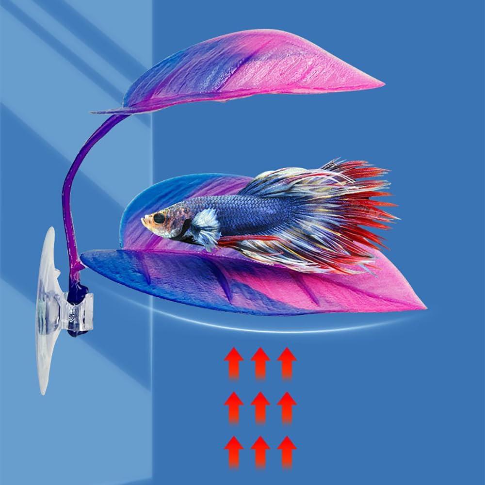 Hojas Artificiales para Acuario ZCZQC - 3 Piezas Rosa Púrpura