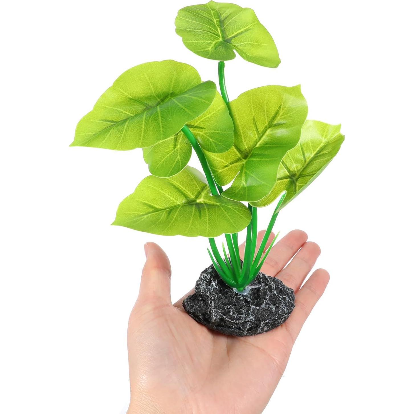 2 Plantas Artificiales para Acuario Qulkws 15 cm Verde
