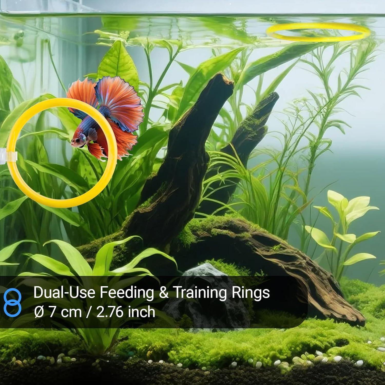 Kit de Enriquecimiento para Peces Betta NORXUAZE - Espejo, Anillos y Hoja