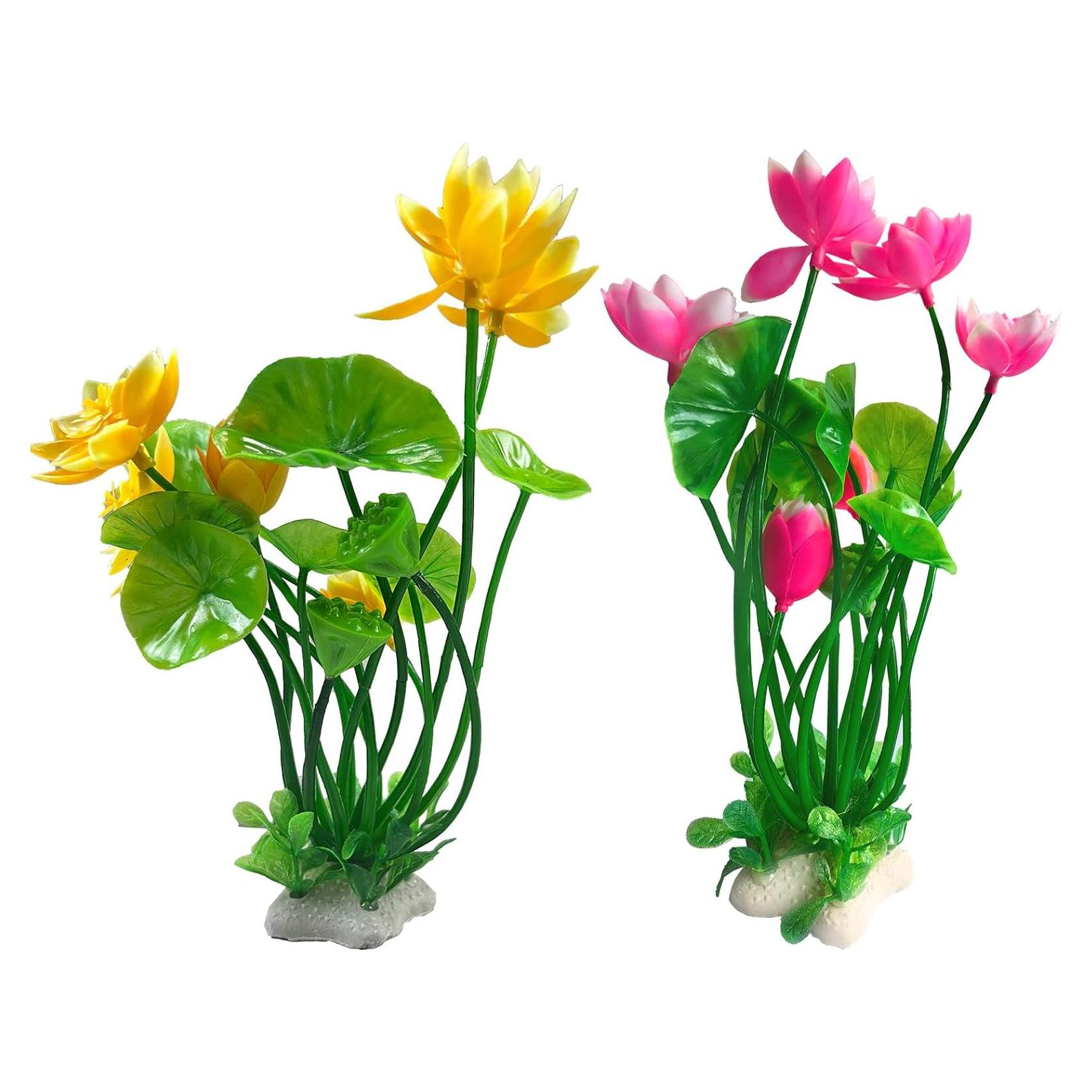 Flores de Loto Artificiales CICK SEED 21 cm para Acuarios