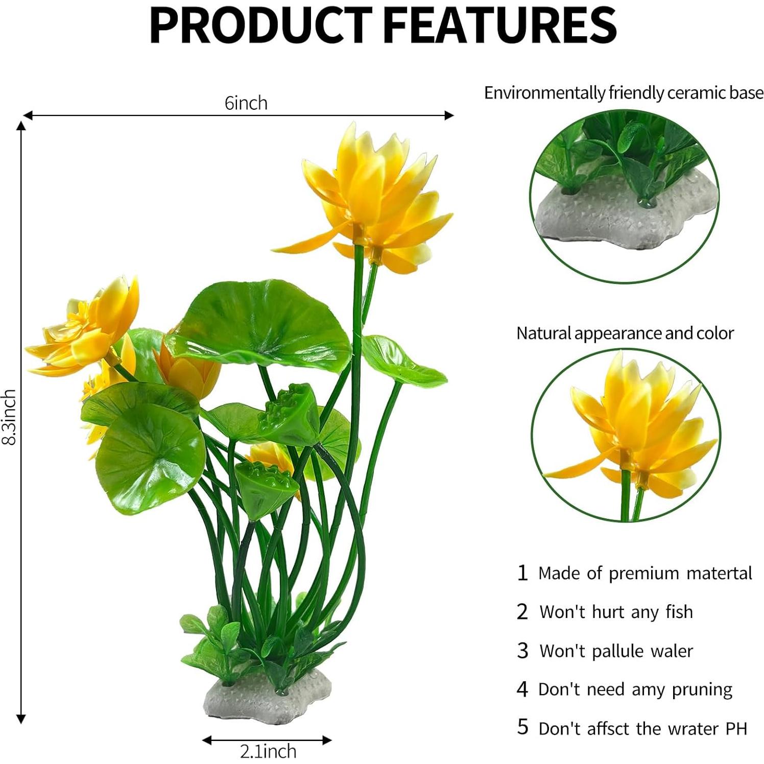 Flores de Loto Artificiales CICK SEED 21 cm para Acuarios