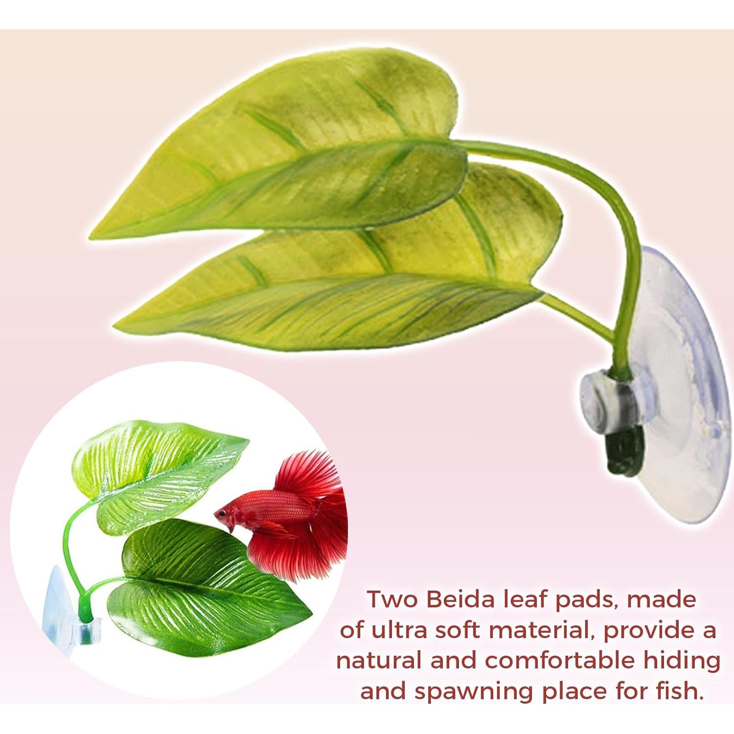 2 Almohadillas de Hoja para Peces Luchadores CRZQXOUR