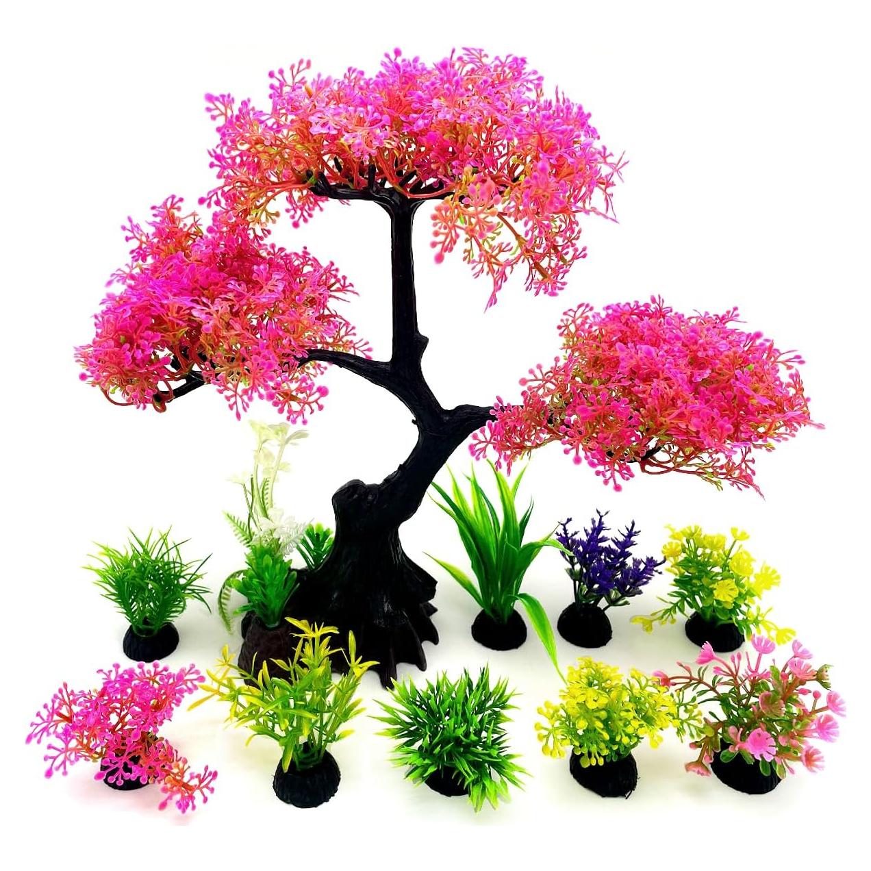 Plantas Artificiales para Acuario Zeromall - 10 Pcs Decoración