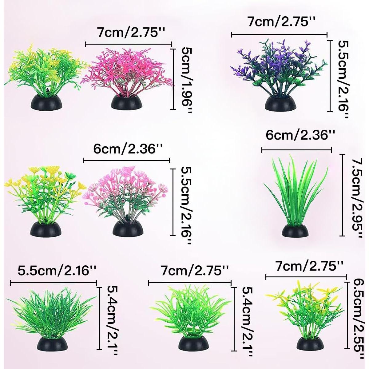 Plantas Artificiales para Acuario Zeromall - 10 Pcs Decoración