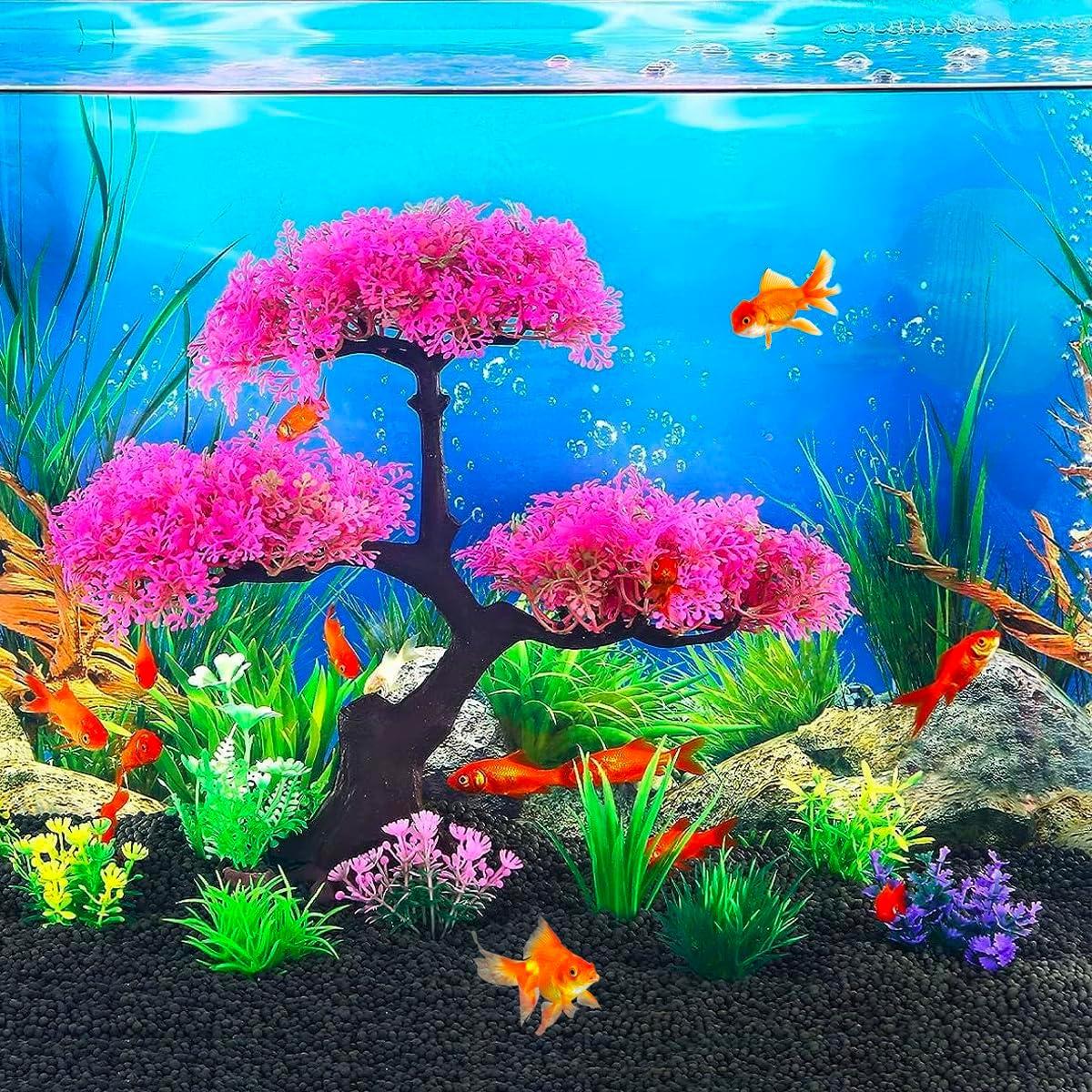 Plantas Artificiales para Acuario Zeromall - 10 Pcs Decoración