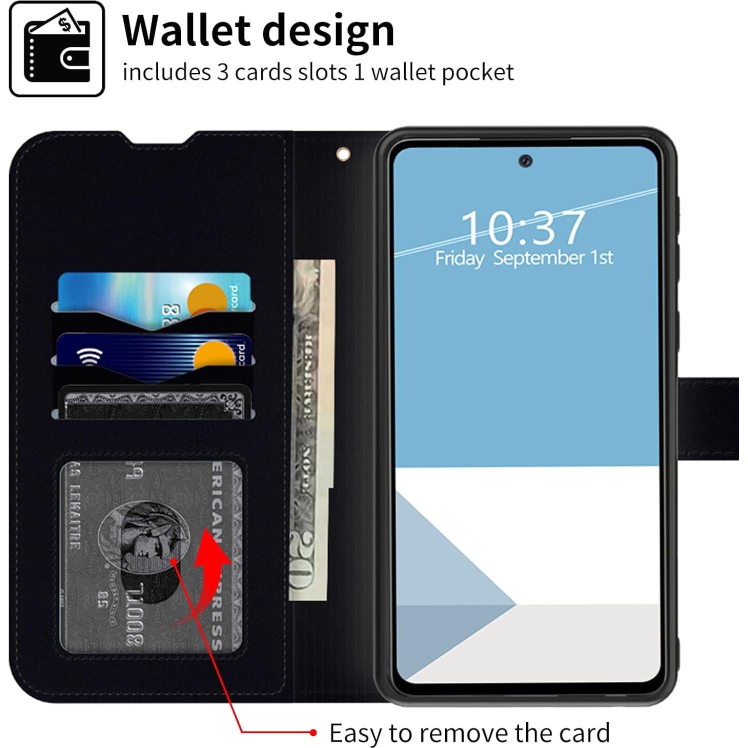 Funda de Cartera WZCJDHMJ para Cricket Outlast 5G 2024 - Mariposa Azul