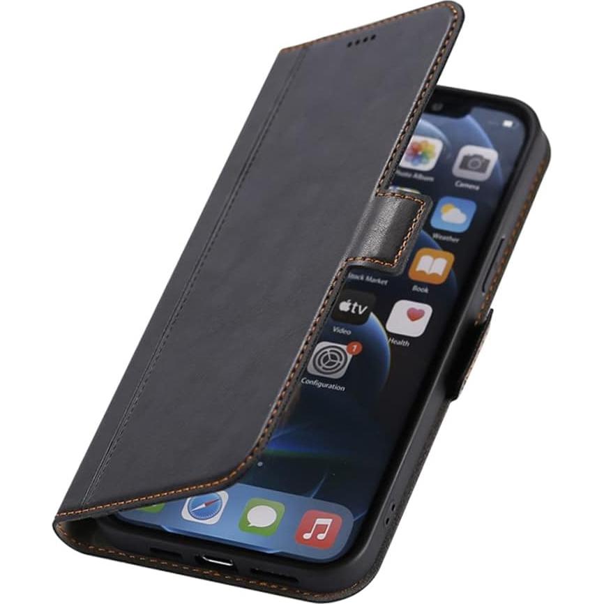 Funda inteligente Ranyi para Cricket Debut - Negro, billetera y soporte