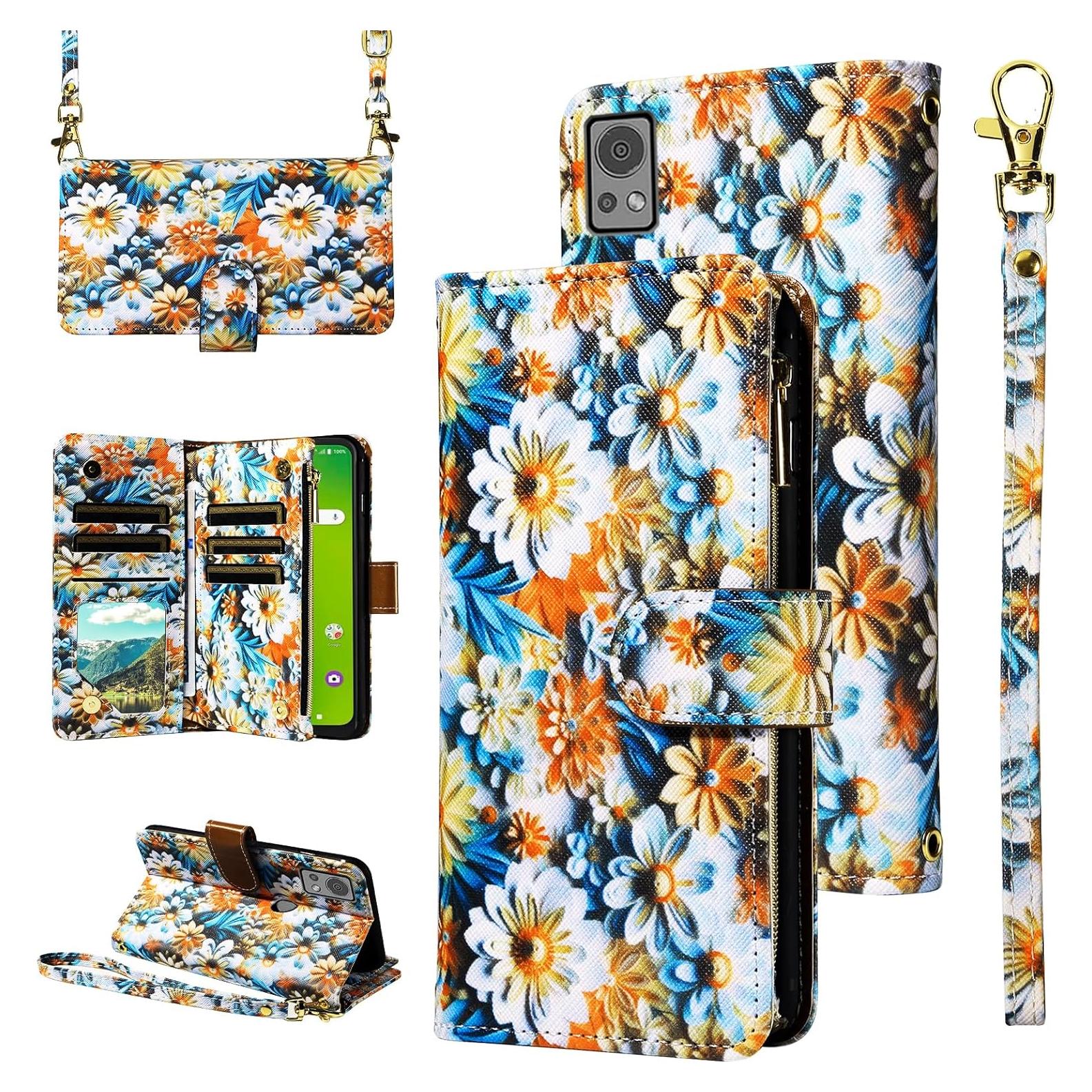 Funda billetera Furill para Cricket Icon 5 y AT&T Motivate 4