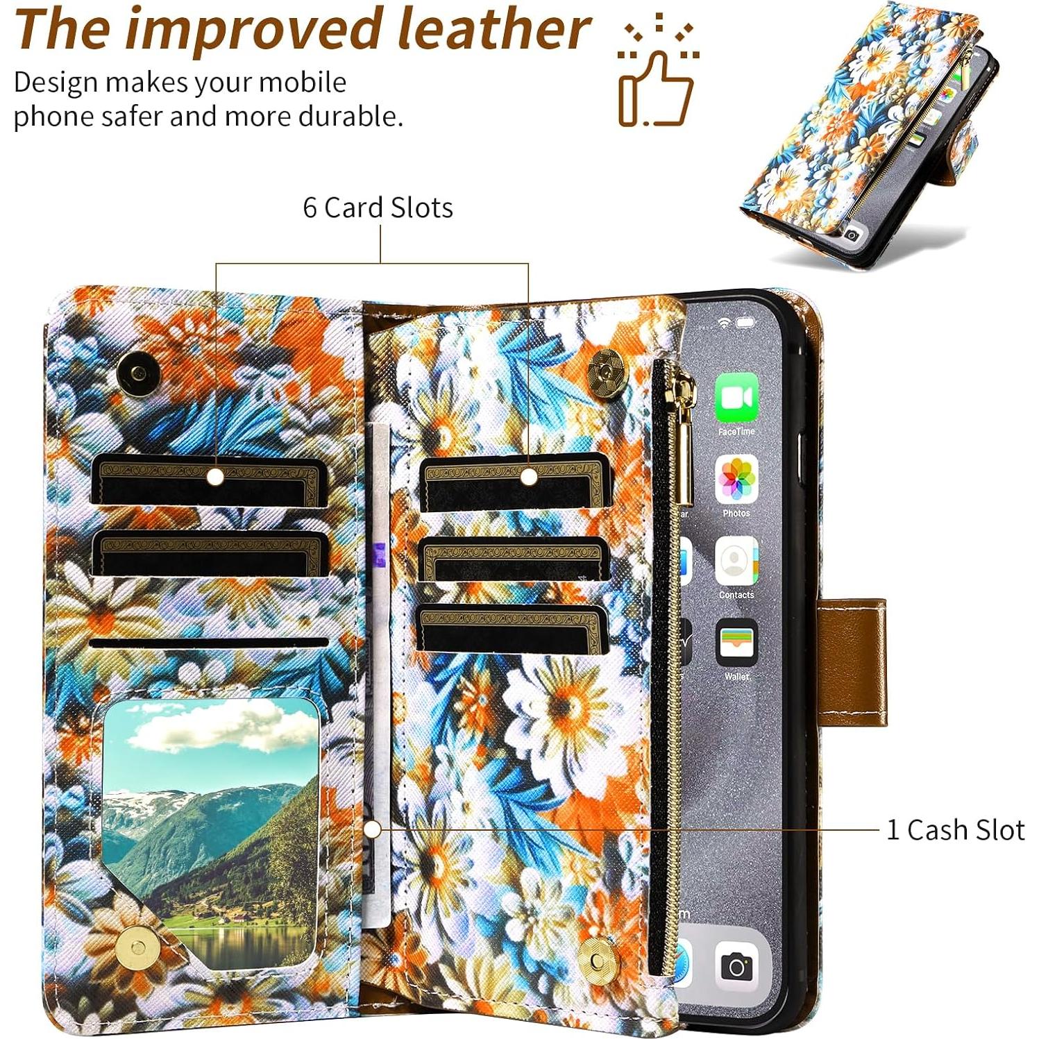 Funda billetera Furill para Cricket Icon 5 y AT&T Motivate 4