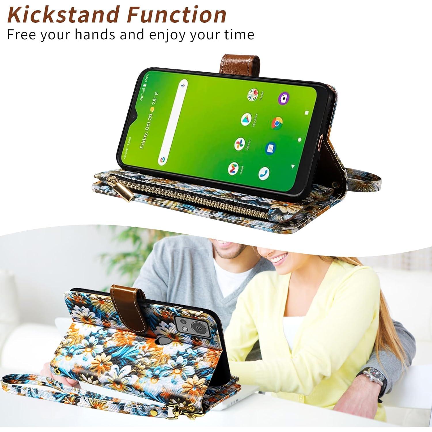 Funda billetera Furill para Cricket Icon 5 y AT&T Motivate 4