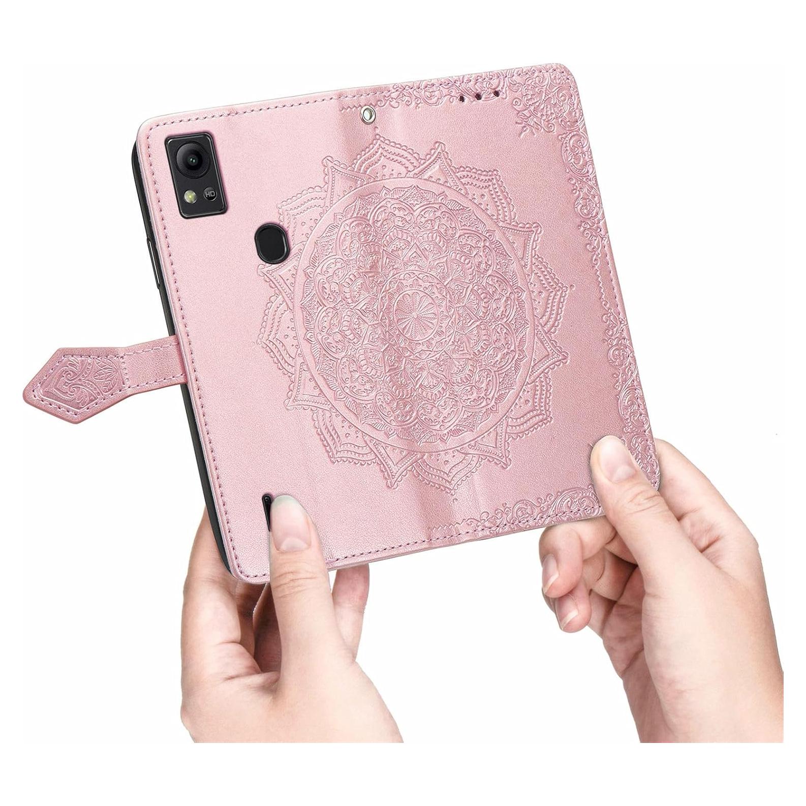 Funda Cartera de Cuero PU Tuxiwei para AT&T Motivate 4 Rosa