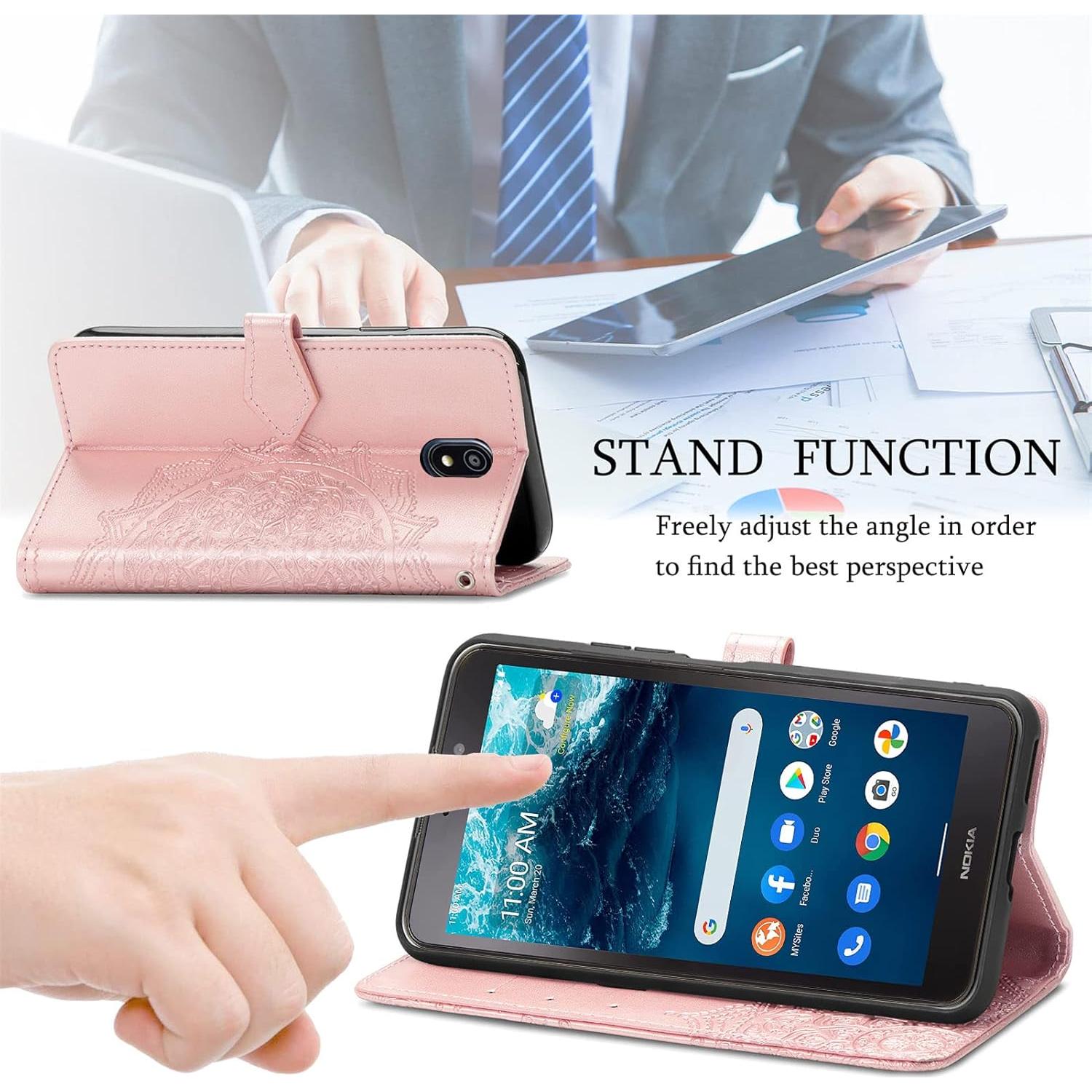 Funda Cartera de Cuero PU Tuxiwei para AT&T Motivate 4 Rosa