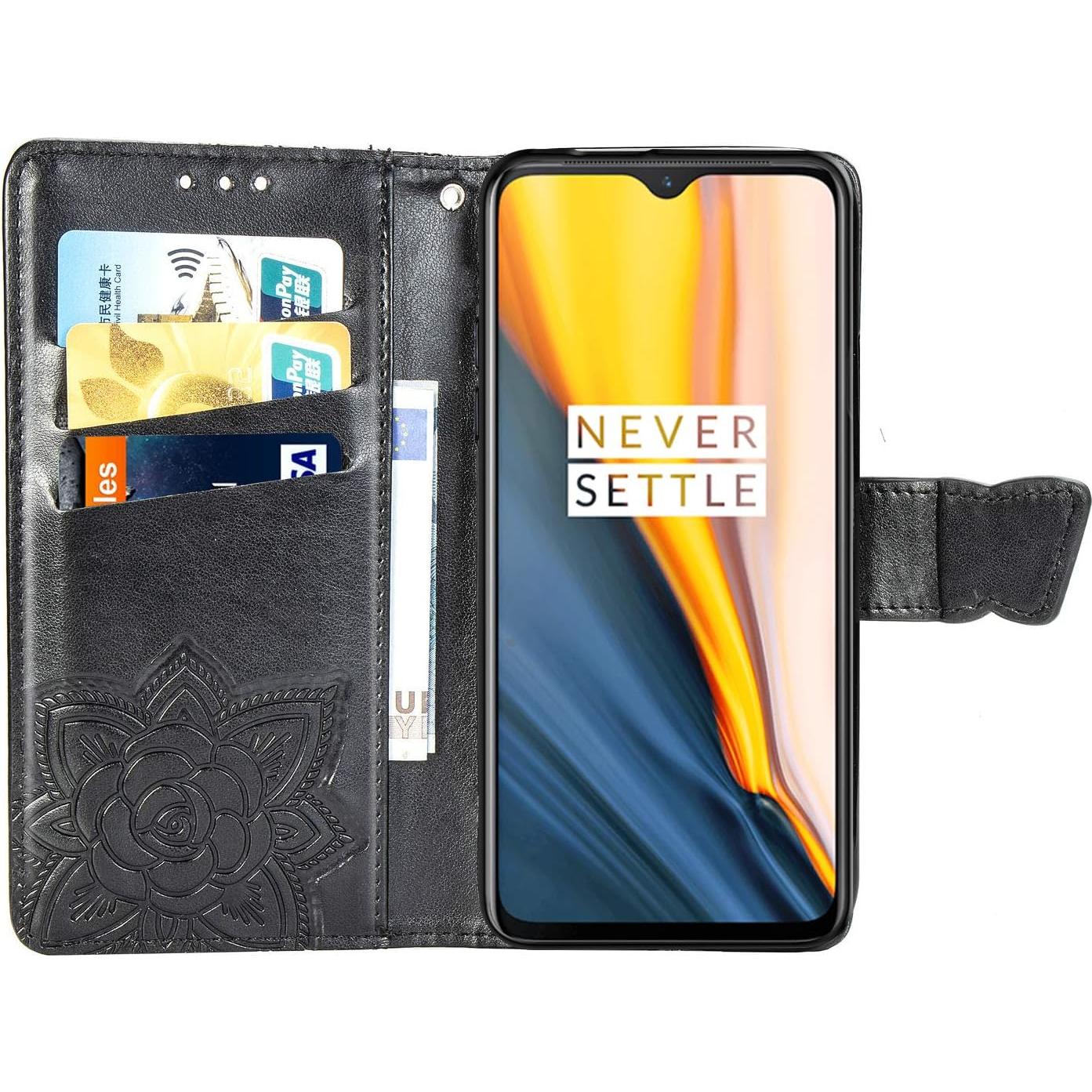 Funda de cuero PU para Cricket Icon 5 y AT&T Motivate 4 - Negro