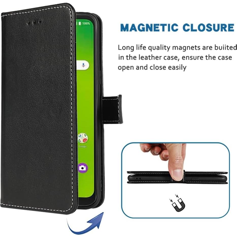 Funda de cuero para Cricket Icon 5 / AT&T Motivate 4 con billetera