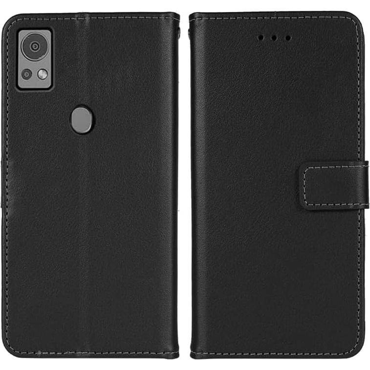 Funda de cuero para Cricket Icon 5 / AT&T Motivate 4 con billetera