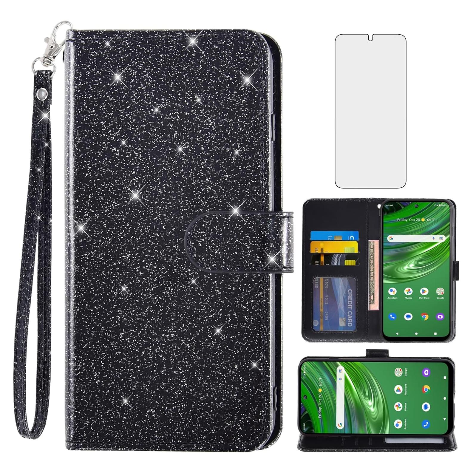 Funda Asuwish para Cricket Outlast U680AC con Protector y Soporte