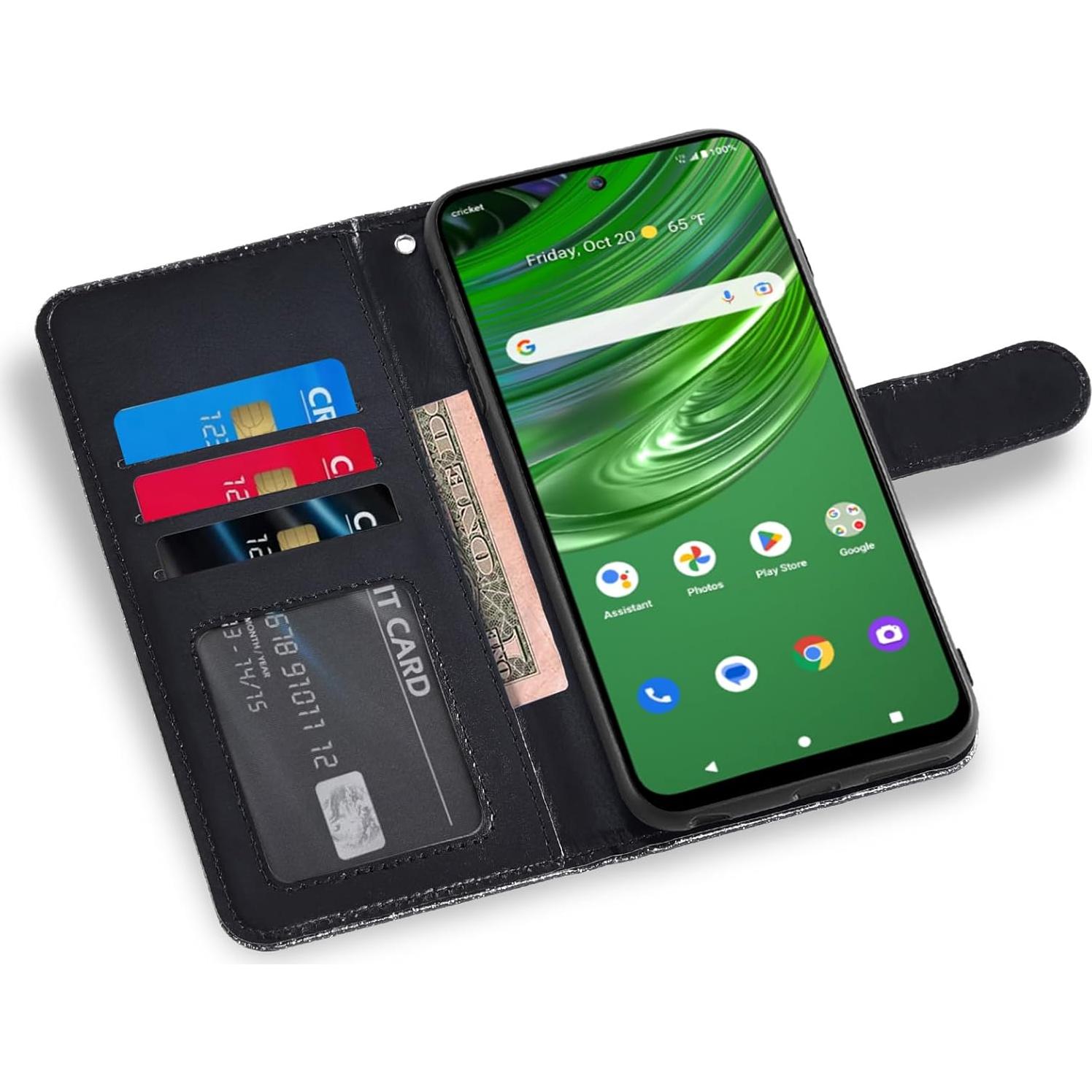 Funda Asuwish para Cricket Outlast U680AC con Protector y Soporte